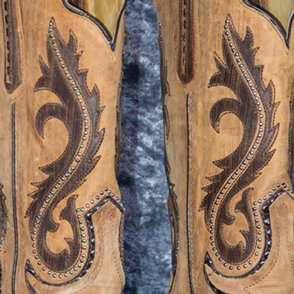 Corral Square Toe Cowboy Boot Brown & Tan 10 - Picture 2 of 15